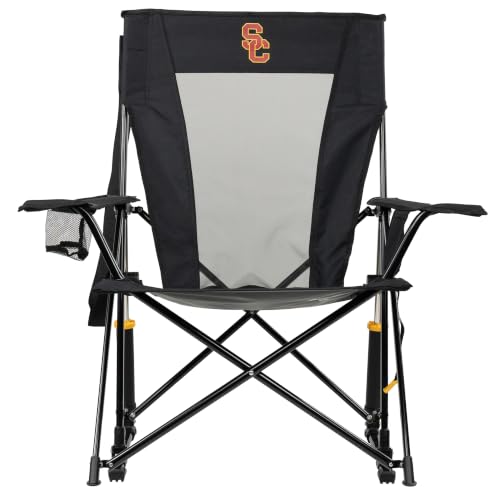USC Trojans Camping Rocking Chair - Portable Folding Outdoor Seat with Drink Holder