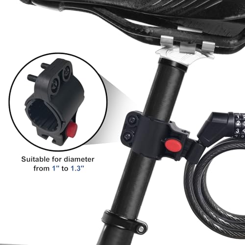 NDakter 6ft Black Bike Cable Lock with 4-Digit Resettable Combination, Braided Steel