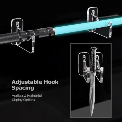 SANRUI Acrylic Lightsaber Wall Mount 1-Tier Adjustable Sword Display Stand