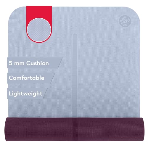 Manduka Begin Lavender Purple Yoga Mat 68-Inch 5mm Support & Reversible Design