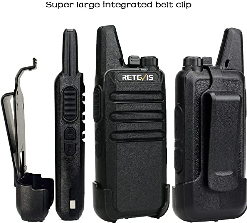 Retevis RT22 Black Walkie Talkies with Earpiece, Compact 2-Way Radios (10 Pack)