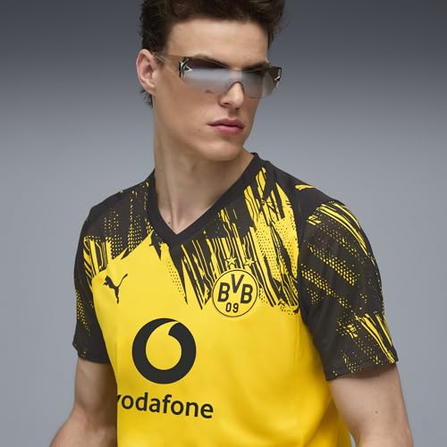 PUMA Men's Borussia Dortmund 25/26 Home Replica Soccer Jersey Large Yellow/Black