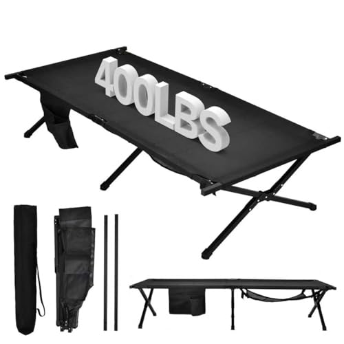 WEIDIORME Portable Camping Cot for Adults Black - Foldable Outdoor Bed