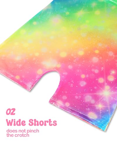 Girls Shiny Gymnastics Leotard Unitard with Love Heart & Rainbow Pattern 4-5T - Toddler Tumbling Dancewear