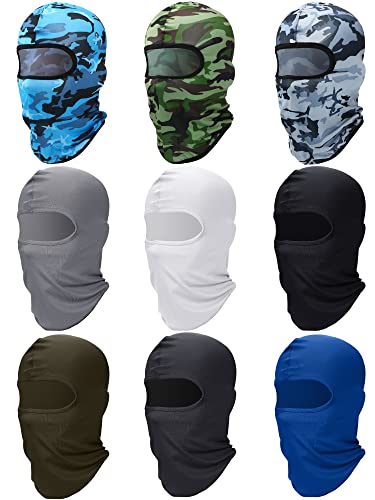 Satinior 9 Pack Winter Balaclava Ski Masks for Men - Dark Colors