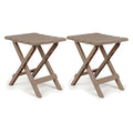 Camco Adirondack Folding Plastic Side Table Taupe 2 Pack