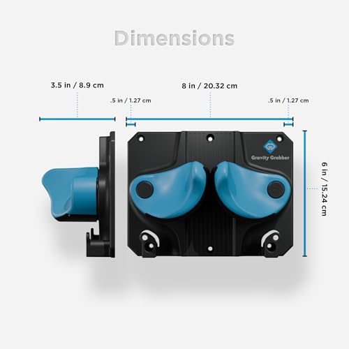 Gravity Grabber Cyan Ski & Snowboard Wall Rack - 2 Pack Winter Gear Organizer