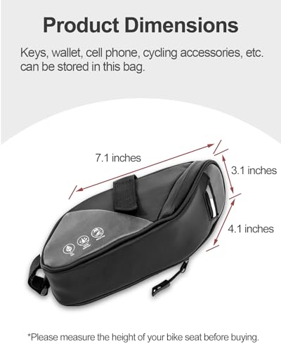 Water Resistant Bicycle Seat Bag 1L for Mountain Road & Commuter Bikes