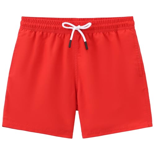 Toddler Boys Swim Trunks 5-6 Years Red Bathing Suit Kids Swimwear - ECGK