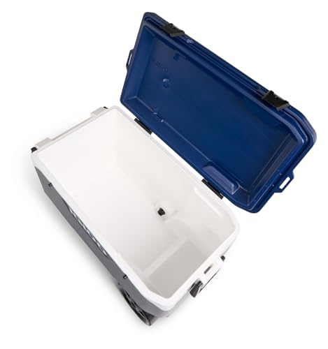 Igloo Maxcold Latitude Cooler 90Qt Carbonite Insulated Ice Chest - Elevated, Durable, Large Capacity