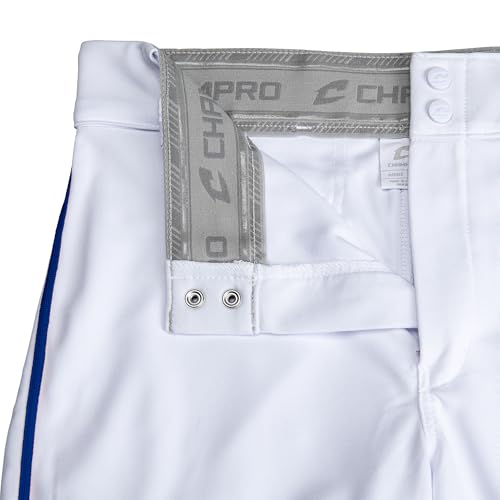 Champro Boys' Triple Crown 2.0 Open Bottom Baseball Pants - Large, White/Royal