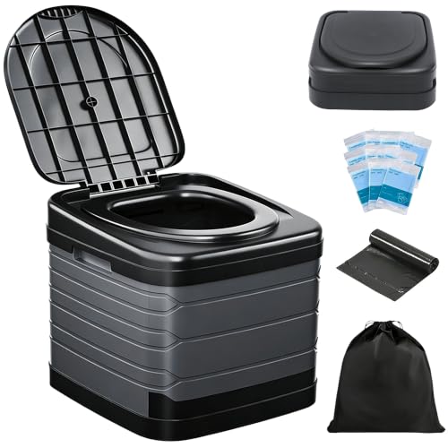 Heavy Duty Portable Camping Toilet - Foldable Luggable Loo for Adults, 17.1"H, 660LBS Capacity
