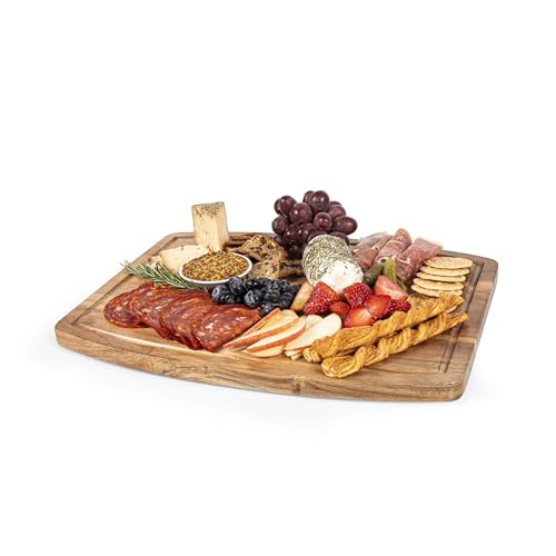 NCAA Texas A&M Ovale Acacia Cutting Board with Juice Groove - Charcuterie Serving Platter