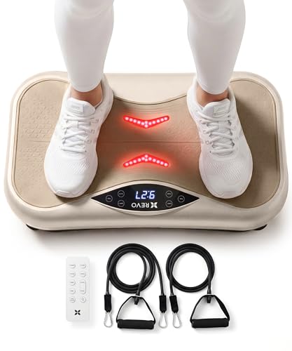 Revo Vibration Plate with Red Light Therapy, Bluetooth Speakers & Resistance Bands