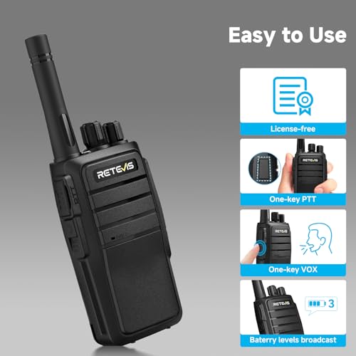 Retevis RT21 Walkie Talkies for Adults 2-Way Radio Long Range 1200mAh Battery 4 Pack