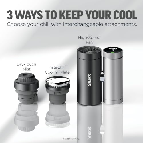 Shark ChillPill 3-in-1 Personal Cooling Fan with Mist & Cryo Plate - Carbon Variant