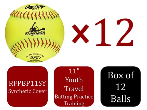 Fastpitch Softballs 11 Inch - Youth Training Balls, 6 or 12 Count - Yellow