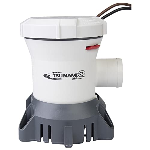 12V Bilge Pump T1200 - 1200 GPH Manual Bilge Pump with Fittings - Replacement for Attwood 4612-7