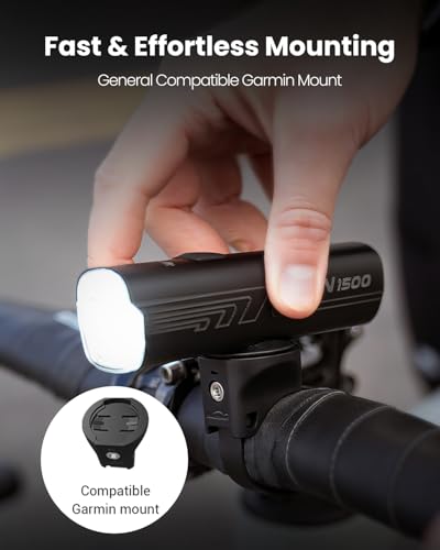 1500 Lumen Bike Front Light with USB-C Rechargeable Waterproof Cycling Light
