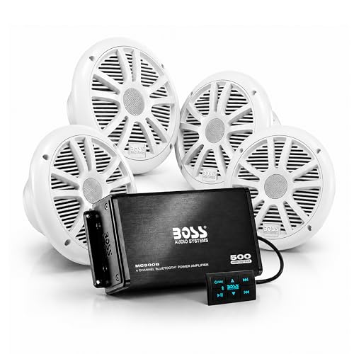 Boss ASK904B.64 Marine Bluetooth 6.5-Inch Speaker & Amplifier Package - 4-Piece System