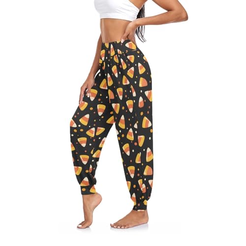 Boho Yoga Pants for Women Medium Multicolour High Waist Joggers for Workout & Lounge