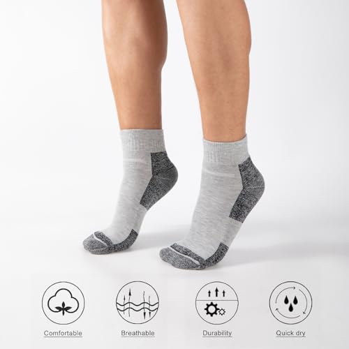 Men's Athletic Ankle Socks 6 Pack Moisture Wicking Cushion Comfort