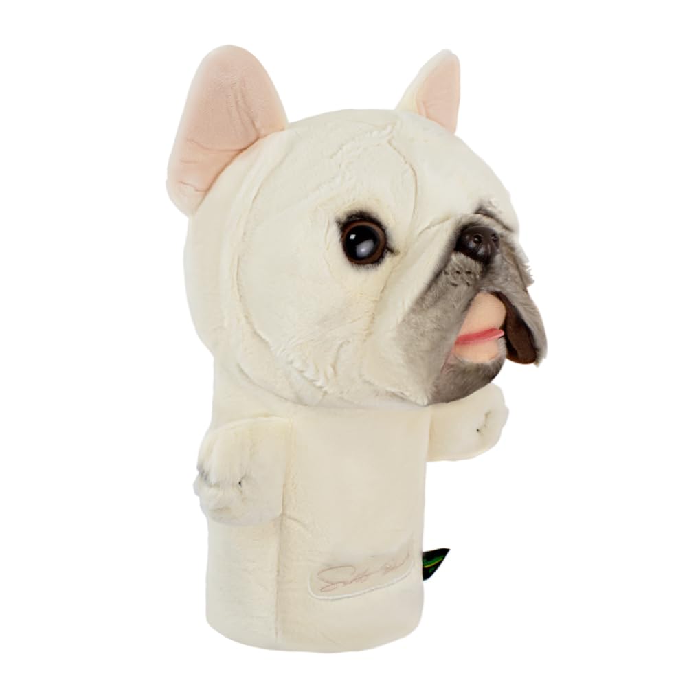 Scott Edward Funny Golf Club Headcover Fit Well for Driver Wood Upto 460cc Cute Animal Design Soft Functional Golf Headcover Stylish Protection for Men and Women, Bulldog
