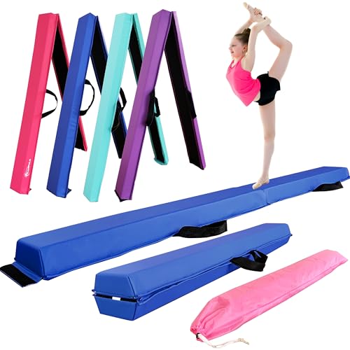 Folding Gymnastics Balance Beam for Kids - 4, 6, 8, 9, 10 Ft Stable Foam Exercise Beam