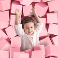Gymnastics Foam Pit Cubes 24 Pack - Pink 5 Inch Foam Blocks for Trampolines & Sports