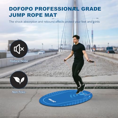 Jump Rope Mat Outdoor Indoor Oval 52x36 Inch Non-Slip Fitness Exercise Mat - Navy