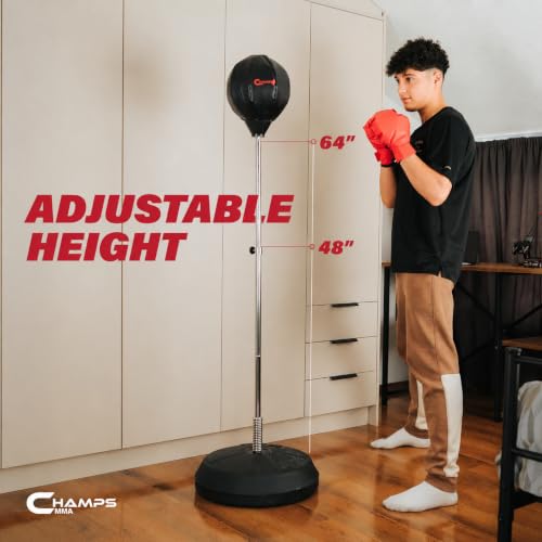 Champs MMA Freestanding Reflex Punching Bag with Adjustable Stand & Gloves
