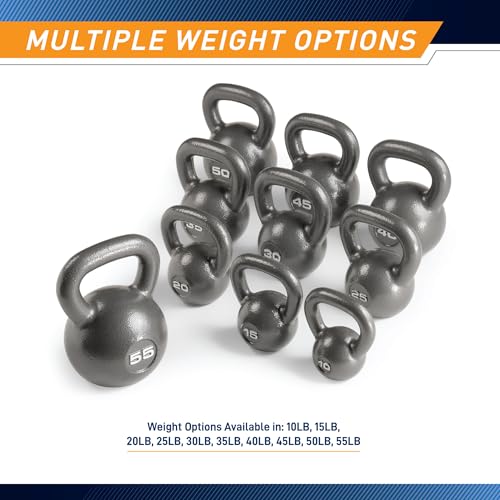 Marcy 45 lb Hammertone Cast Iron Kettlebell for Strength Training Home Gym