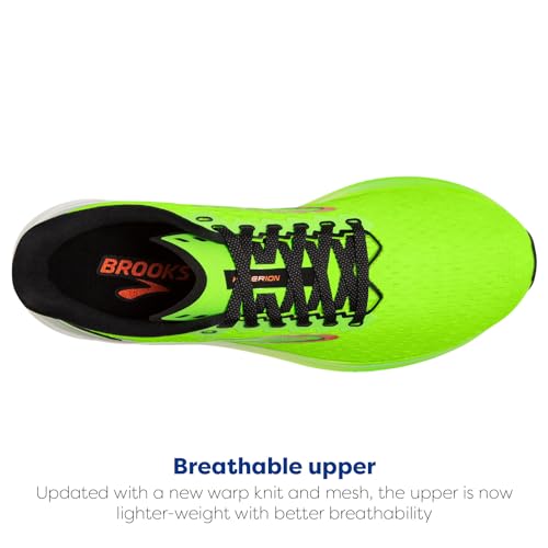 Brooks Men's Hyperion Running Shoe 8.5 Green Gecko/Red Orange/White