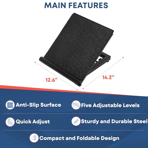 Adjustable Slant Board for Calf Stretching - Black, Multi-Level Physical Therapy