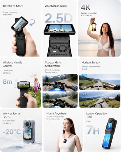 SJCAM C400 4K Action Camera with 64GB Card Black Waterproof Vlogging Cam