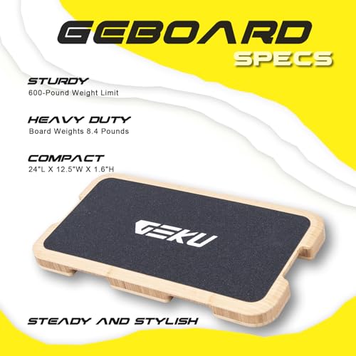 GEKU FIT Bamboo Wood Resistance Band Workout Footplate - Non-Slip Exercise Platform for Full-Body Training