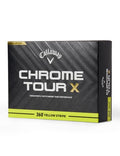 Callaway Chrome Tour X Golf Balls - 360 Stripe Yellow, One Dozen