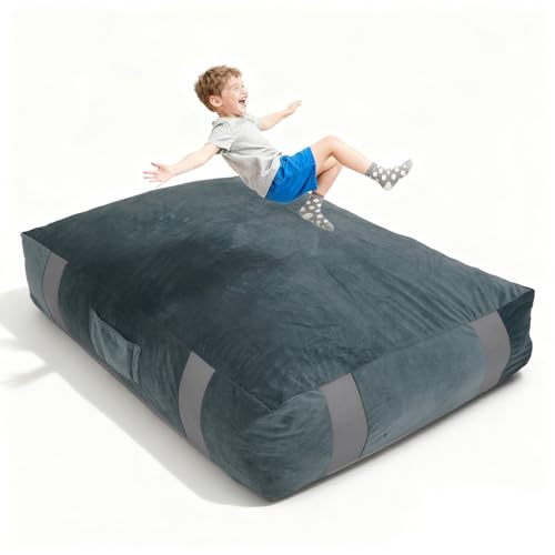 GYMMALL Gray 3'x4' Crash Sensory Pad with EPE Foam for Kids, Autism & Therapy Safety
