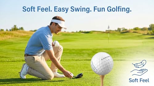 Maxfli SoftFli Golf Balls 36-Pack - Low Compression, Durable Ionomer Cover, Gloss White, Perfect for Beginners & Recreational Golfers