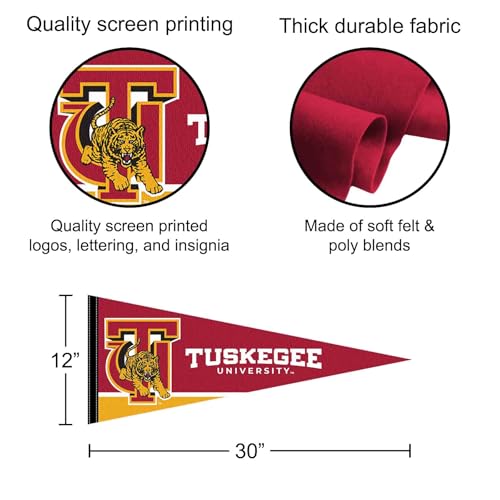 Tuskegee University Golden Tigers Pennant Flag - 12x30 Inch College Banner for Home or Office