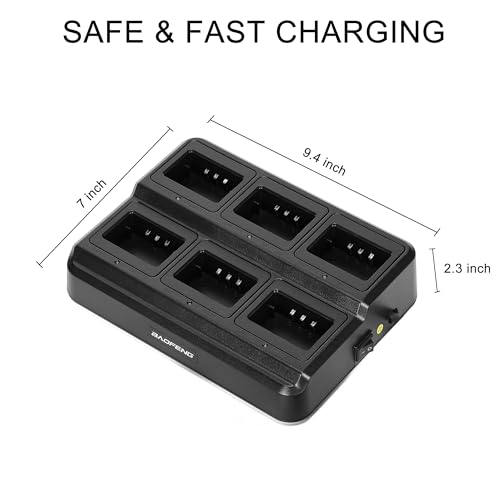 Baofeng UV-5R Dual Band Ham Radio Walkie Talkies 5W 1800mAh 6 Way Charger