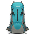 70L Waterproof Hiking Backpack with Rain Cover - Blue Variation