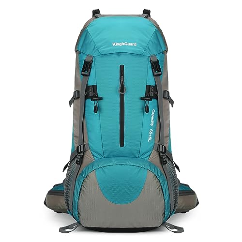 70L Waterproof Hiking Backpack with Rain Cover - Blue Variation