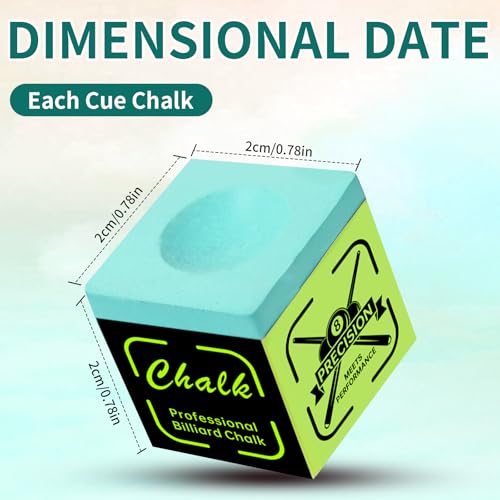 Teal 36 Pack Nano Pool Cue Chalk for Professional Billiard Control