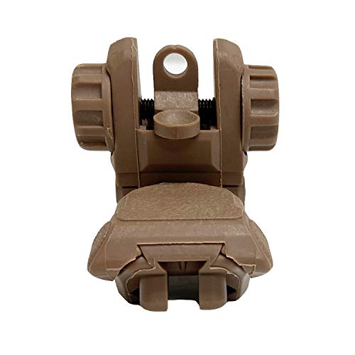 Polymer Flip up Backup Sight Front and Rear Sight 20mm Rail (Tan)