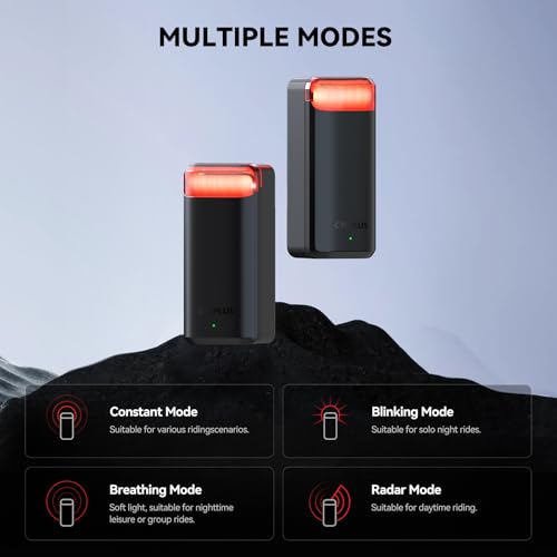 Bike Radar Tail Light with Brake Sensing 2000mAh Battery Cycling Safety