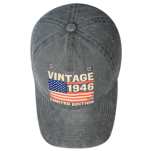 80th Birthday Gift for Men 1946 80 Year Old Man Hat - Dark Grey