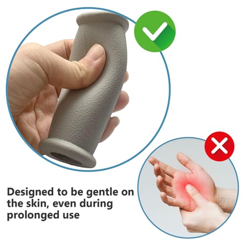 Replacement Hand Grips for Crutches - 2 Pack, Rubber, Gray