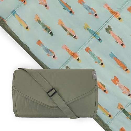 Little Unicorn Minnow Pond 5'x7' Outdoor Family Picnic & Beach Blanket, Water-Resistant & Compact