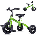 Kids 3-in-1 Foldable Tricycle & Balance Bike for Toddlers 2-5, Green
